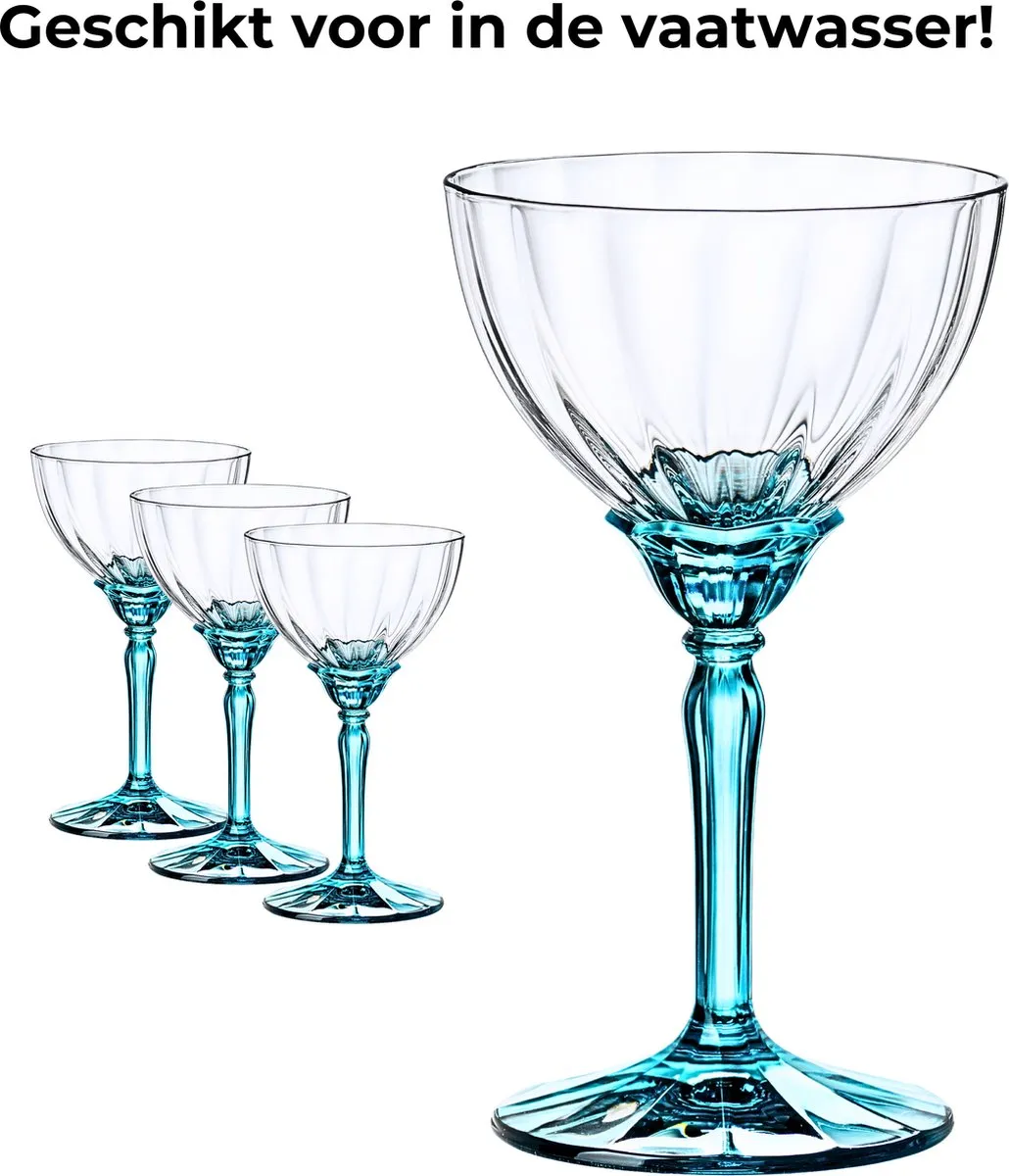 Bormioli Rocco Florian Champagneglas 24cl - Lichtblauw - 4 Stuks