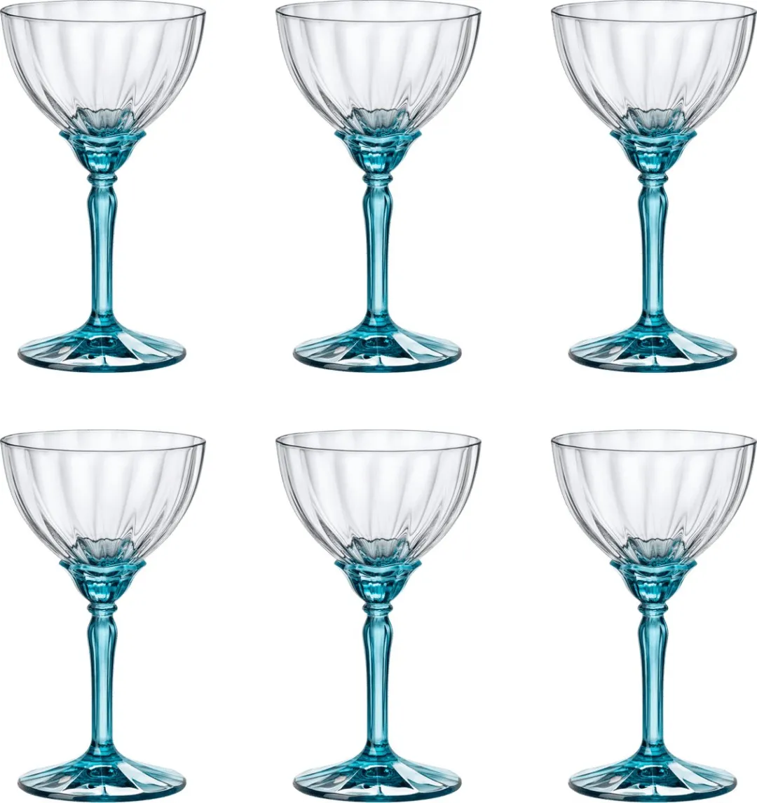 Bormioli Rocco Florian Champagneglas 24cl - Lichtblauw - 4 Stuks