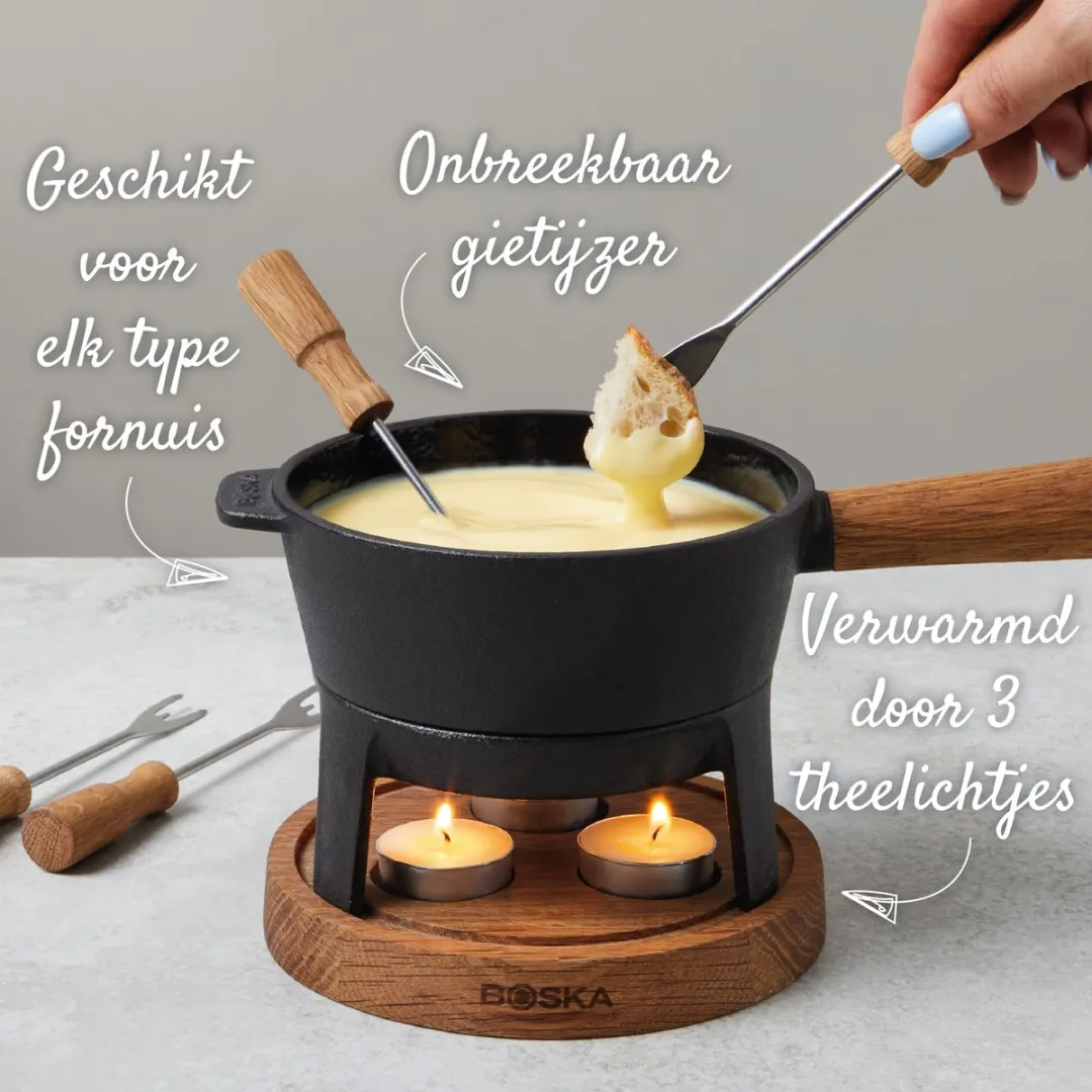 Boska Fondueset Pro S Kaasfonduepan - 700ml - Bruin/Zwart
