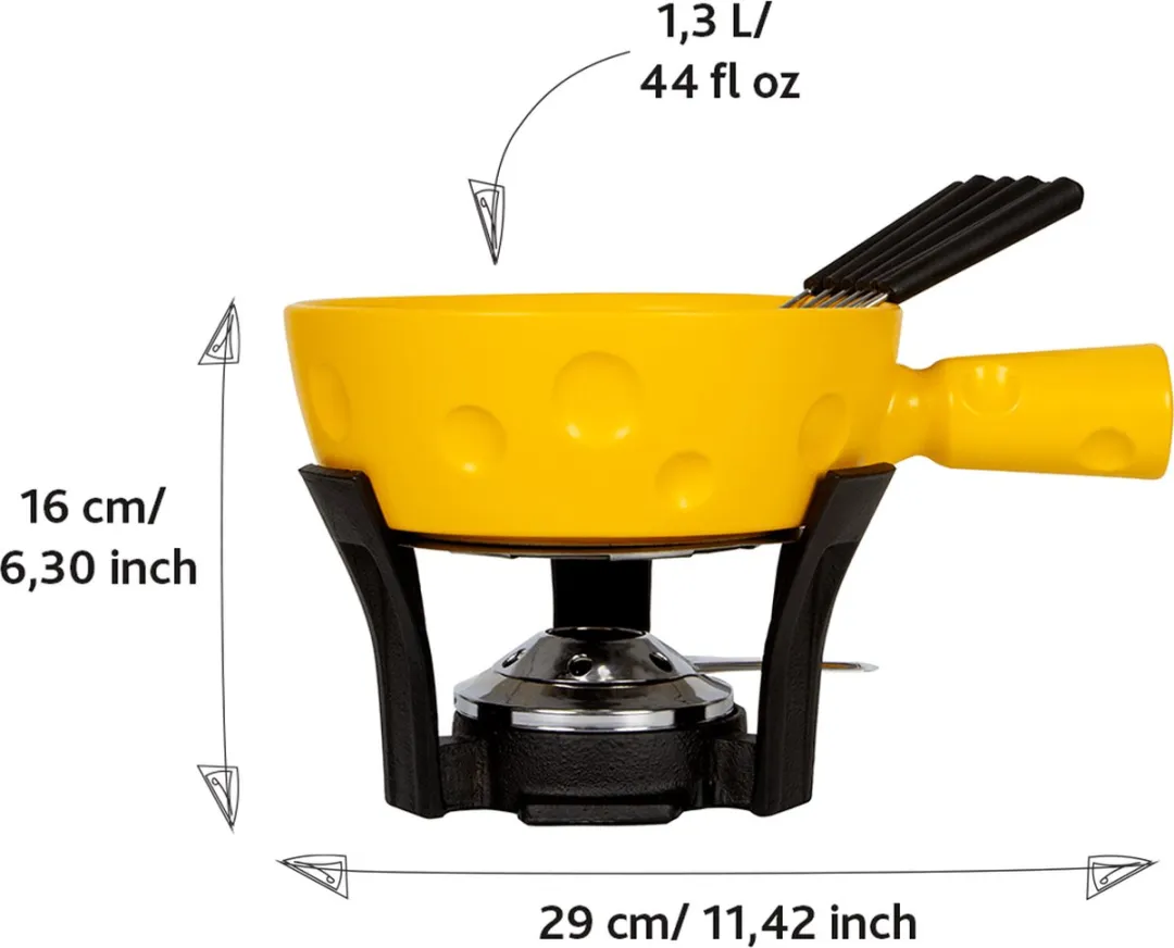Boska Fondueset Super Cheesy - Geel 1,3L