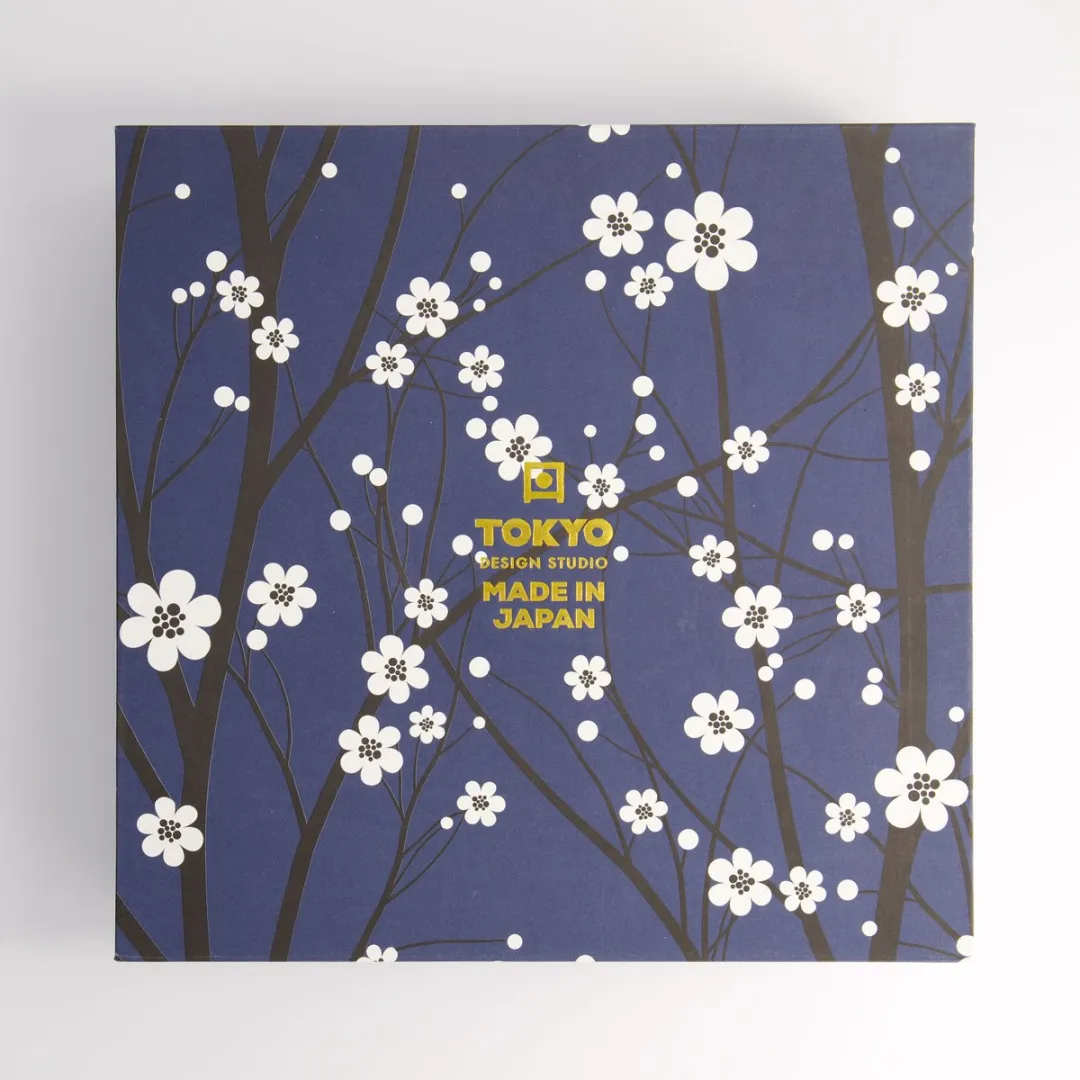 Tokyo Design Studio Blue Flower Kommen Set 4x550ml - Geschenkdoos - afbeelding 6 van 6