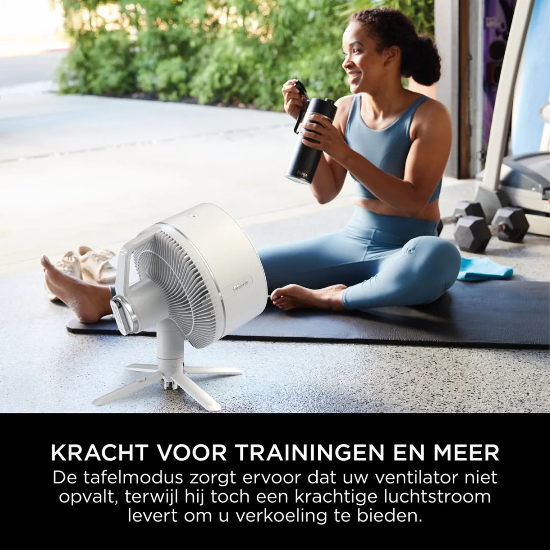 Shark FlexBreeze Statief- én Tafelventilator - 24 uur Accuduur - Krachtig én Fluisterstil - Inclusief Afstandsbediening & InstaCool Waternevelaar - FA220EU