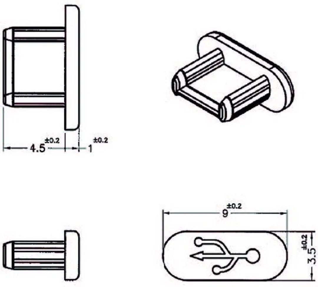 Delock USB Micro B Afsluitcover - 10 Stuks - Zwart