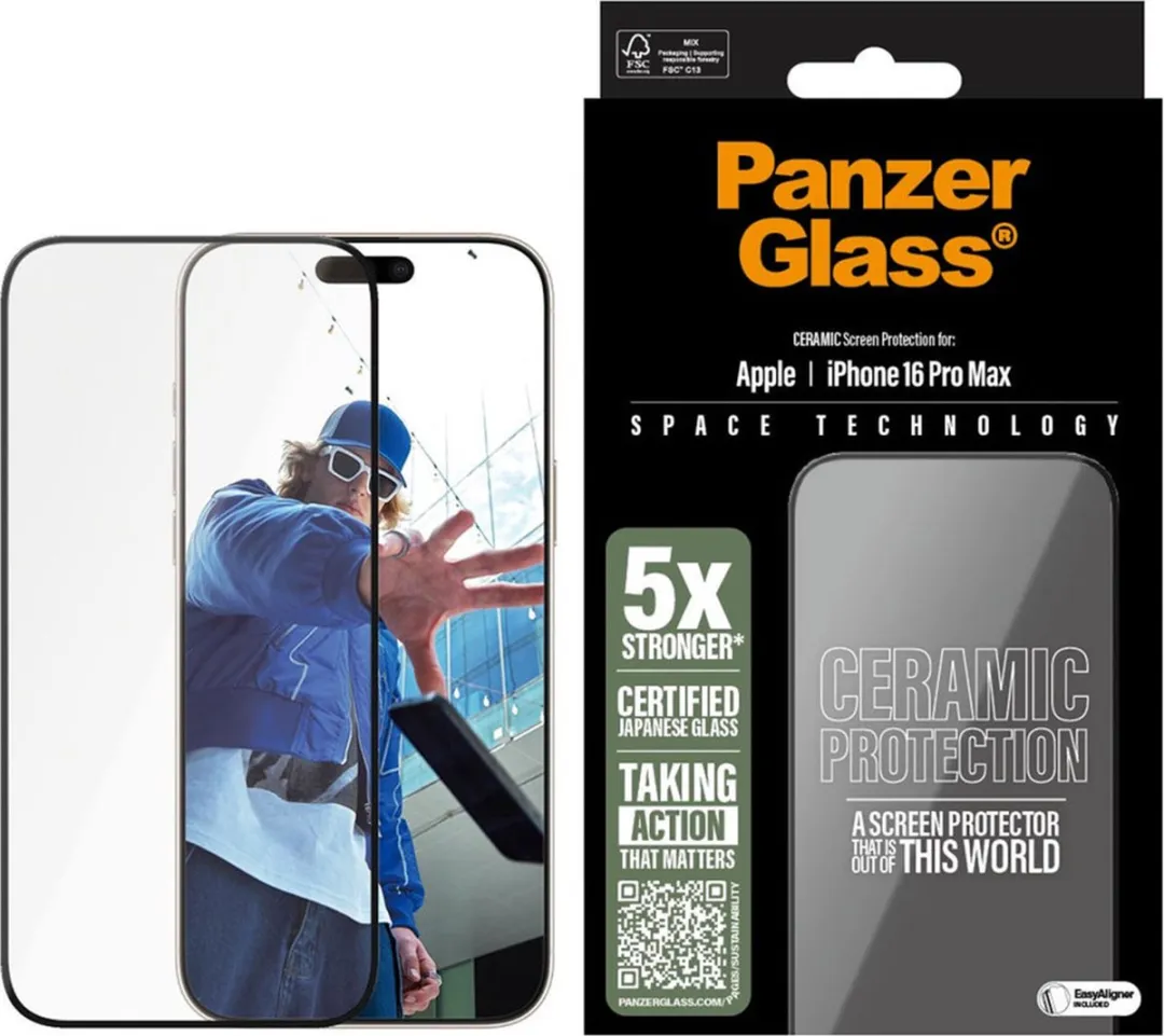 PanzerGlass Ceramic iPhone 16 Pro Max Screenprotector - Case Friendly