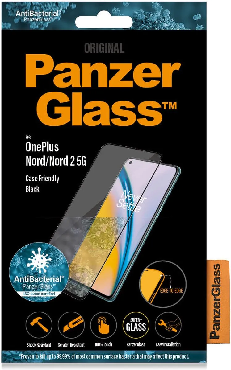 PanzerGlass PZ-7015 Screenprotector - OnePlus Nord - Zwart - afbeelding 4 van 6
