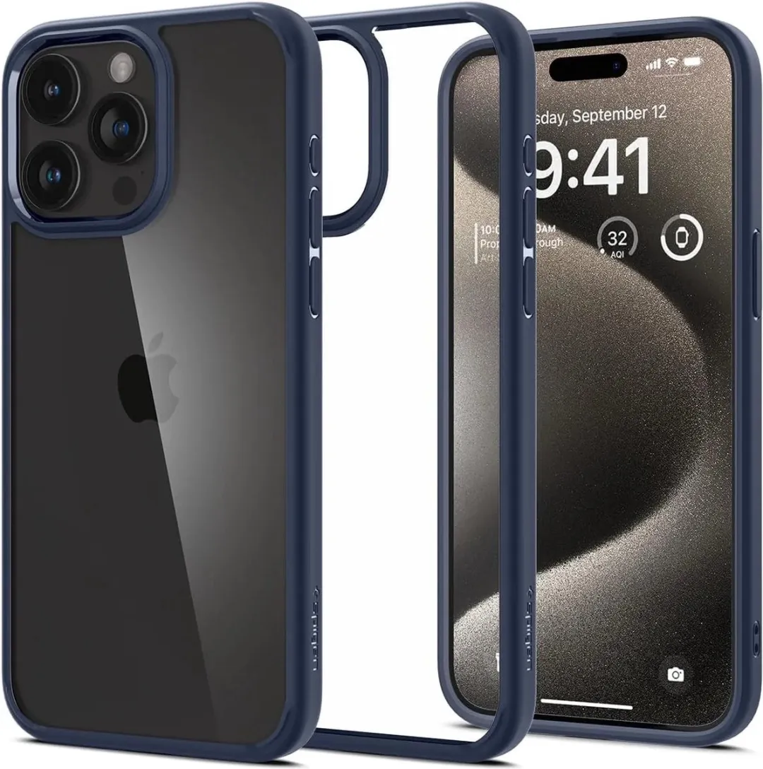 Spigen Ultra Hybrid ACS06573 Hoesje - iPhone 15 Pro Max - Donkerblauw