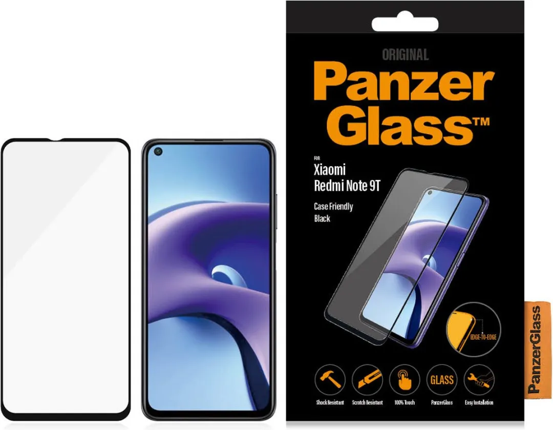 PanzerGlass Xiaomi Redmi Note 9T Schermbeschermer - Zwart