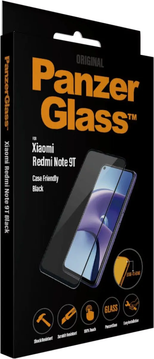 PanzerGlass Xiaomi Redmi Note 9T Schermbeschermer - Zwart