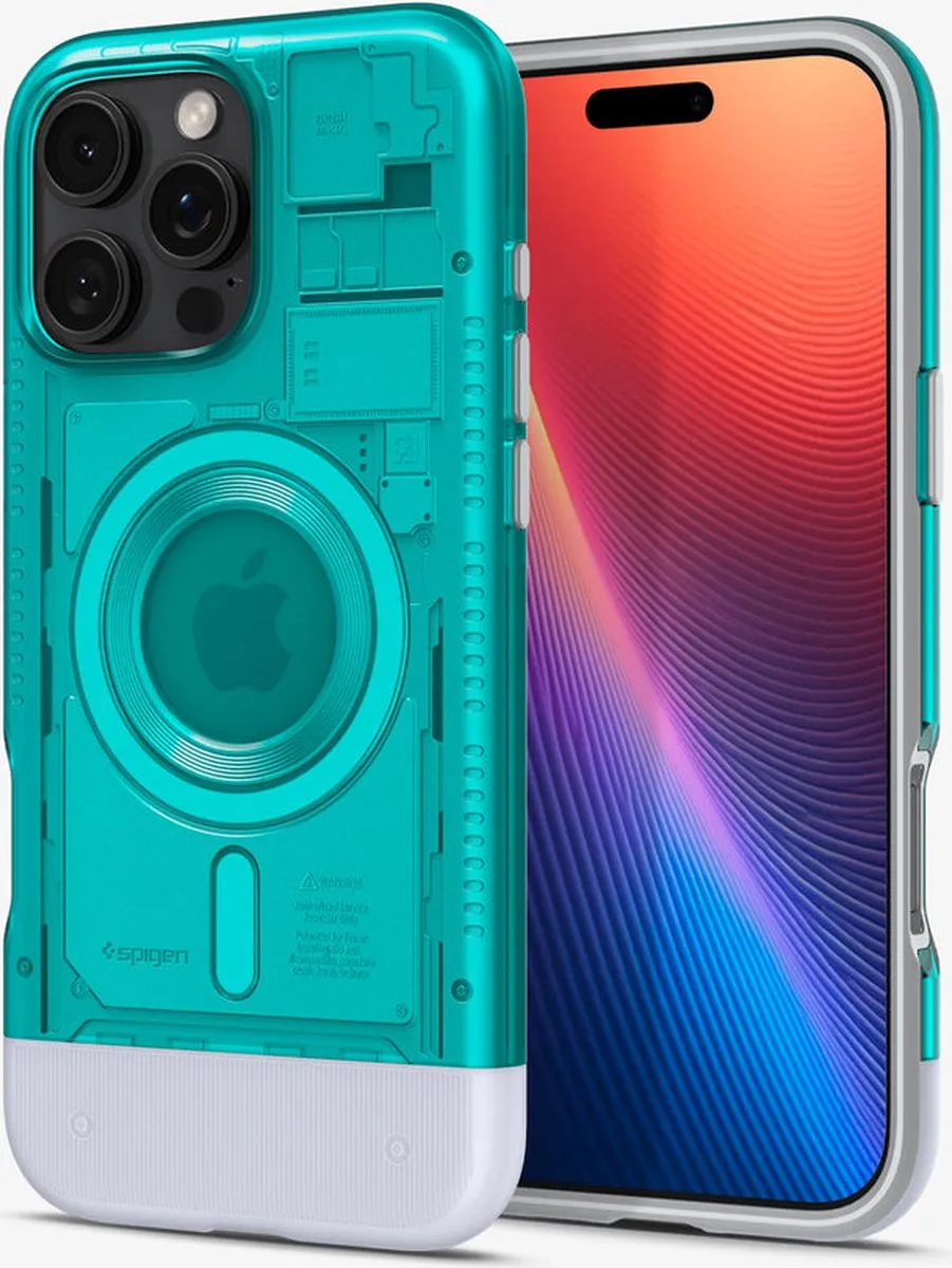 Spigen Classic C1 MagFit Hoesje ACS08019 - iPhone 16 Pro Max - Blauw