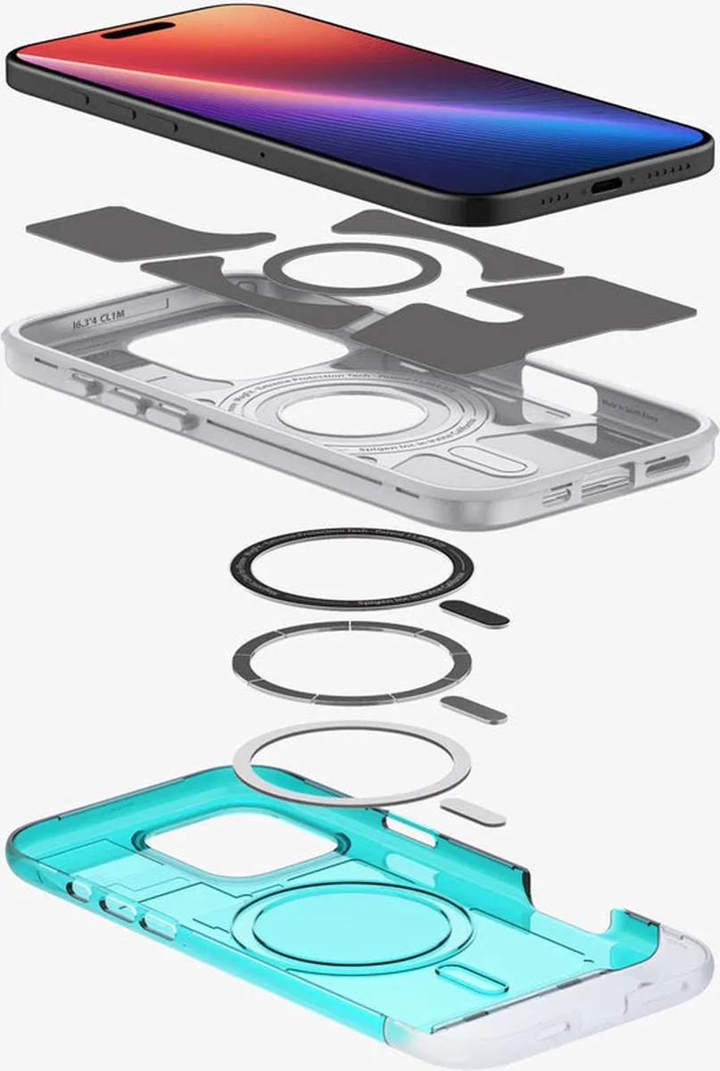 Spigen Classic C1 MagFit Hoesje ACS08019 - iPhone 16 Pro Max - Blauw