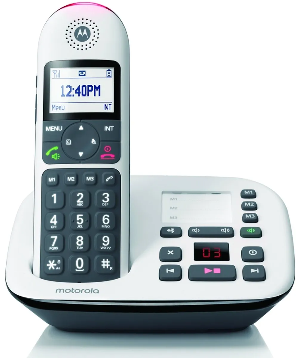Motorola 5011 Draadloze Telefoon - 1 Handset - Boost Geluidsversterking - Wit/Zwart