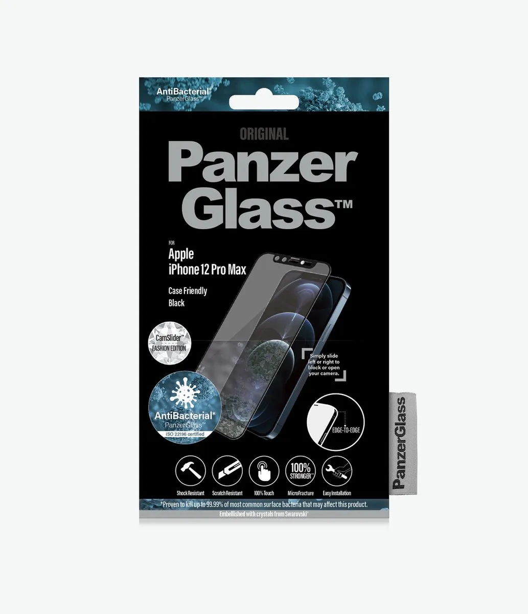PanzerGlass E2E iPhone 12/Pro/Max Microfractuur Antibacterieel Glas