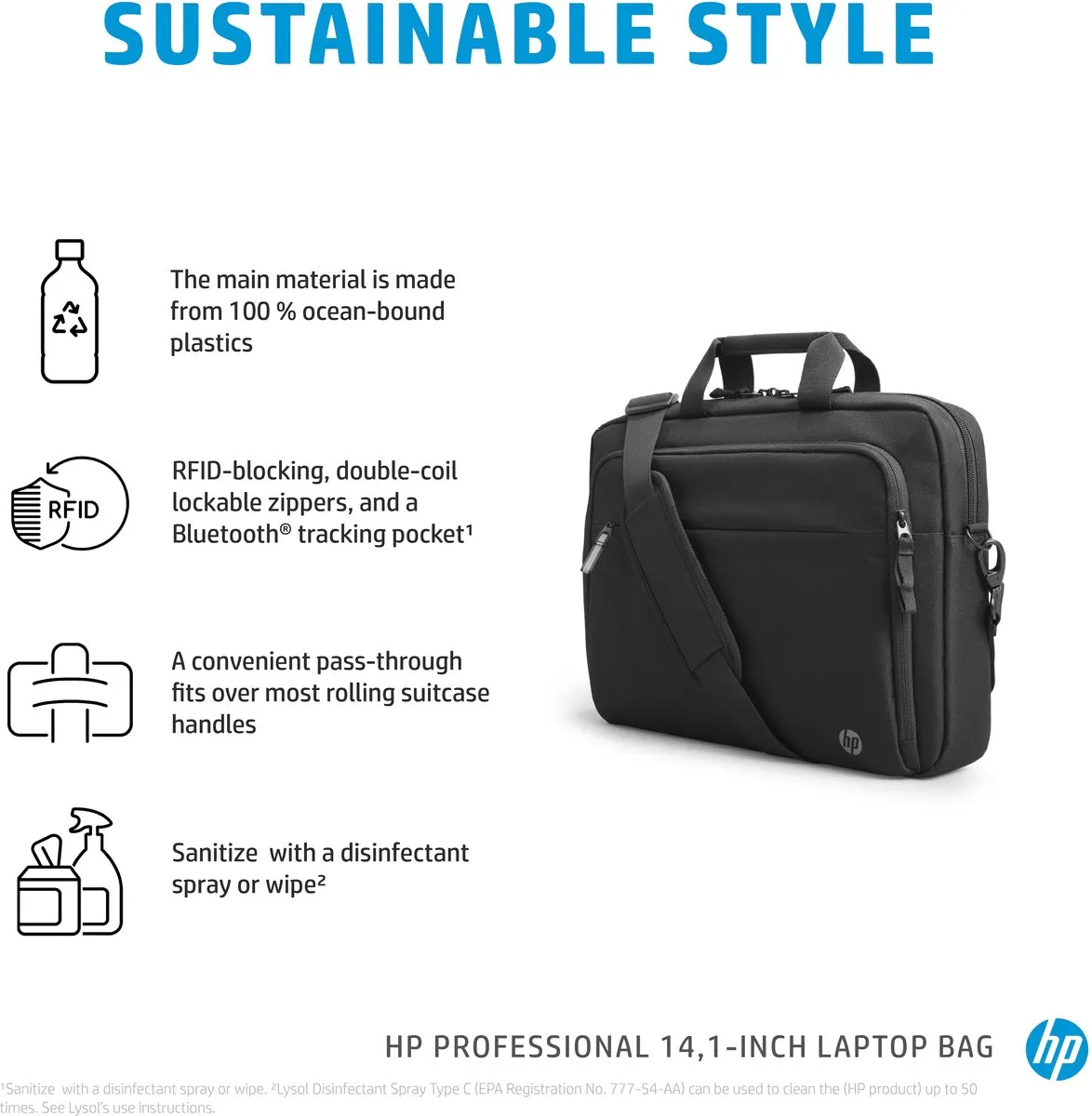 HP 500S8AA Laptoptas 14 inch - Zwart