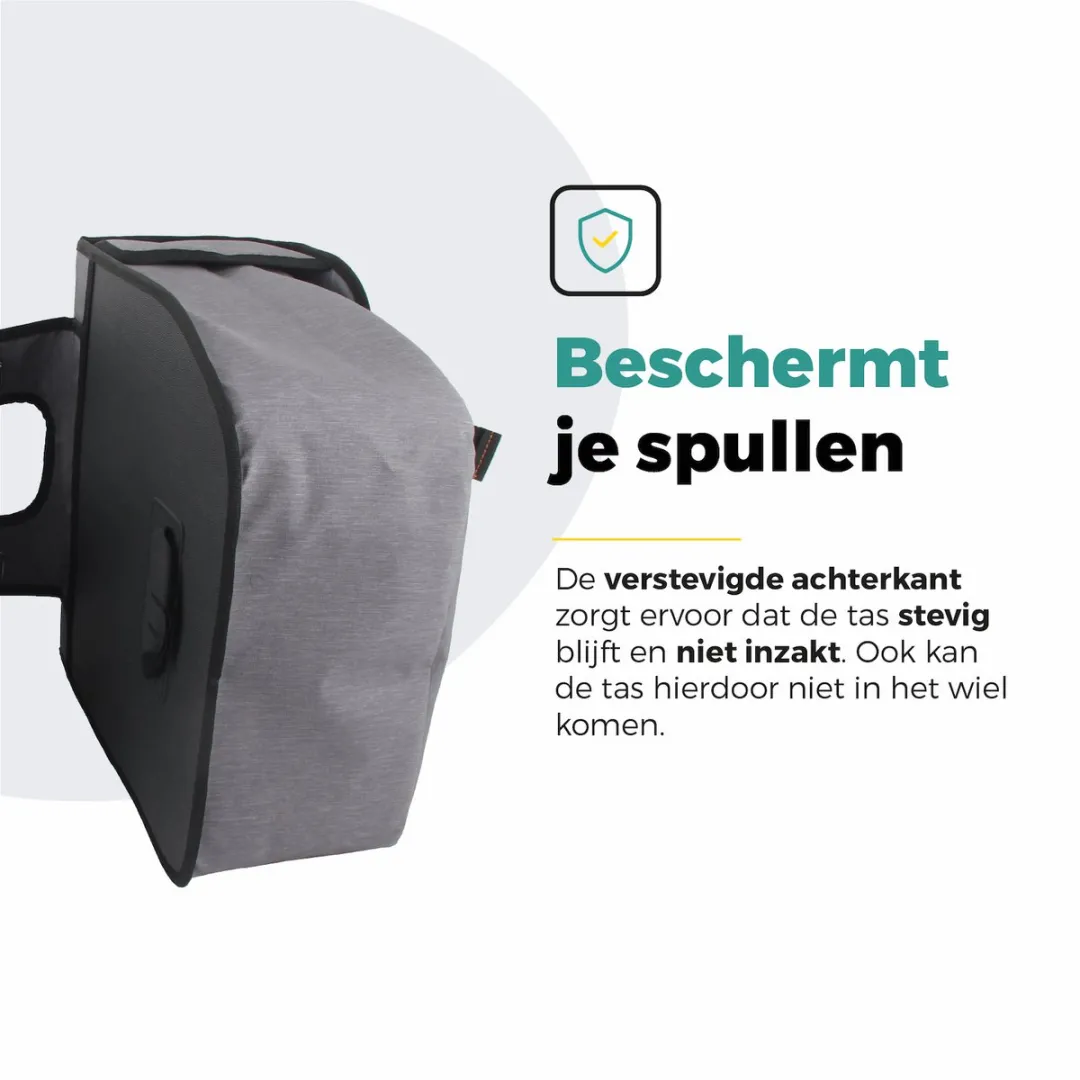Voltano Dubbele Fietstas Premium Grijs 44L - afbeelding 6 van 6