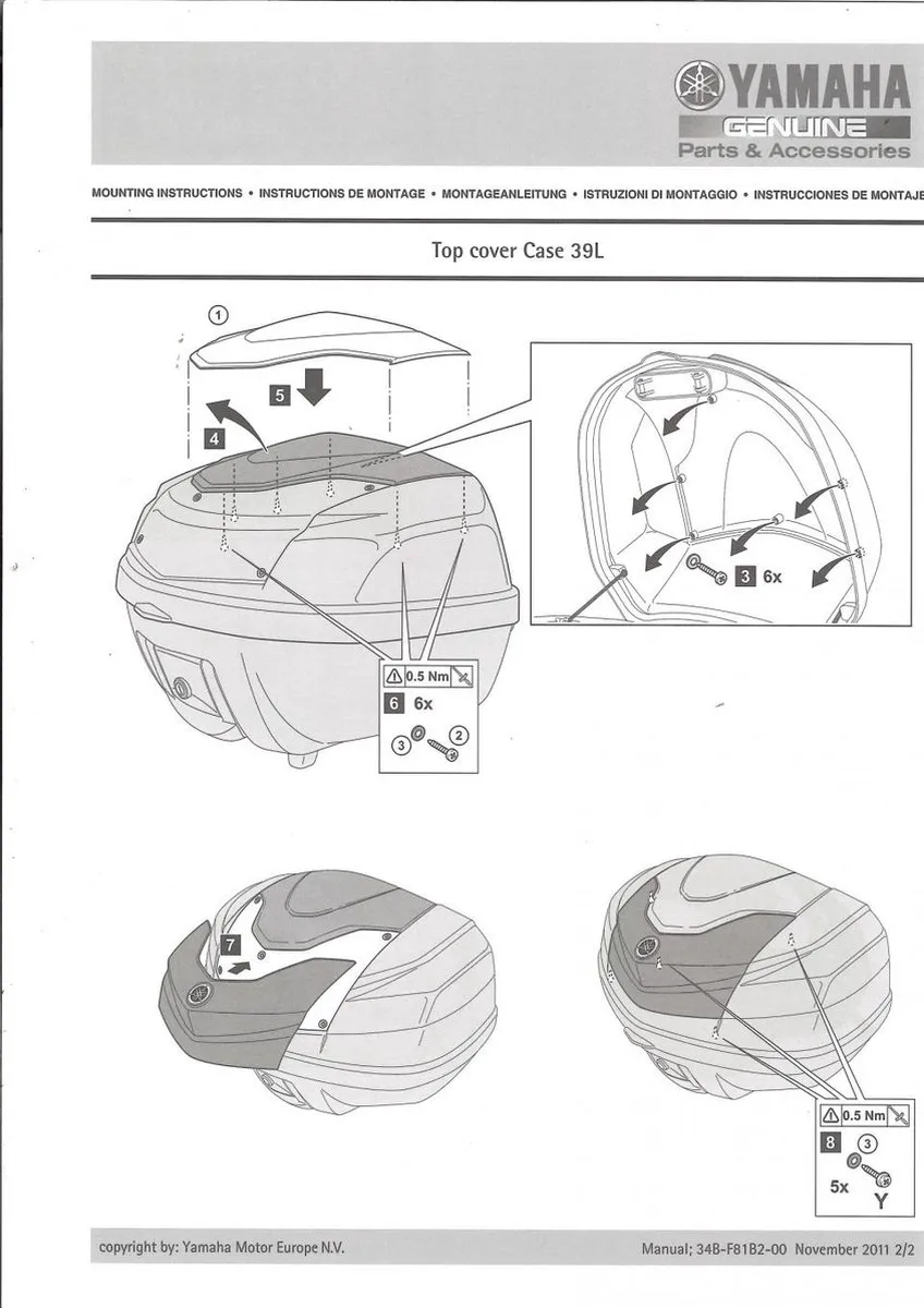 Yamaha City 39L Capot Enjoliveur Topcase