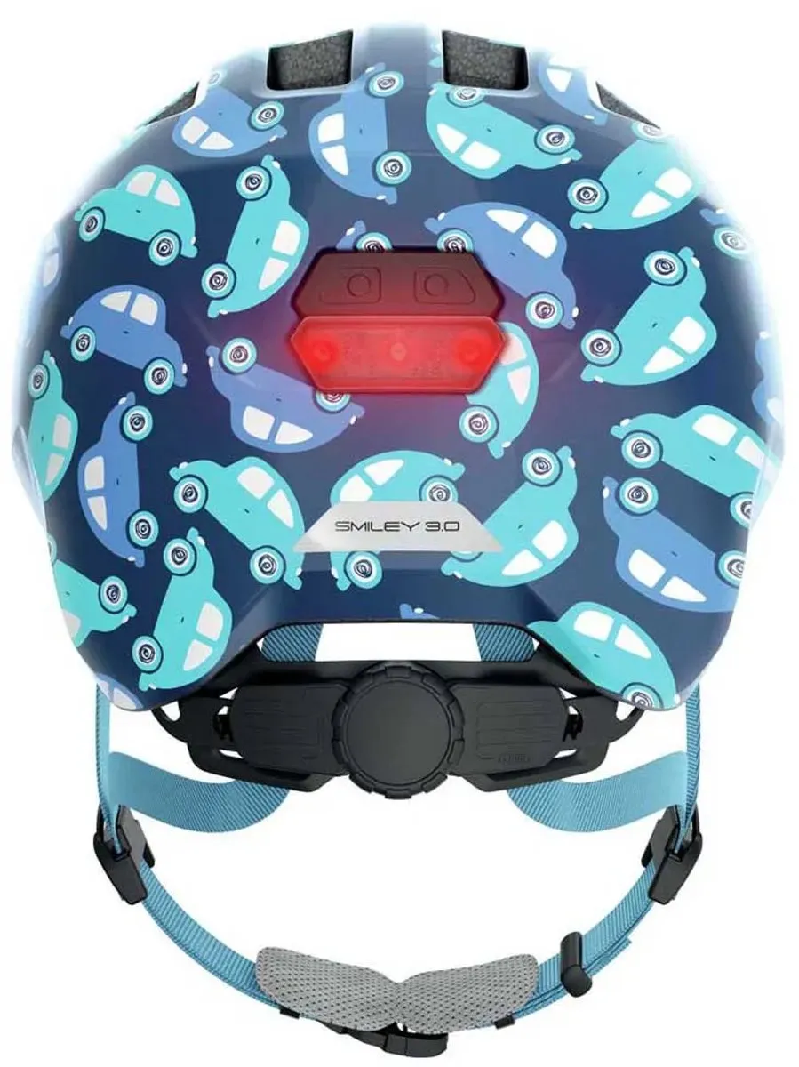 ABUS Kinderhelm Smiley 3.0 LED - Fietshelm M - Blauw Automotive