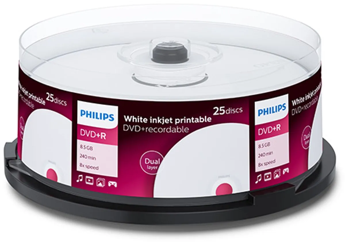 Philips DVD+R DR8I8B25F DL - 8.5GB - 25 Stuks