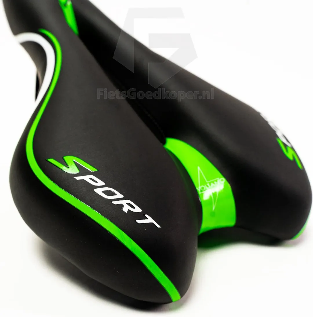Voltano Sport Fietszadel Gel Trekking - Zwart/Groen - 45-155mm - afbeelding 6 van 6