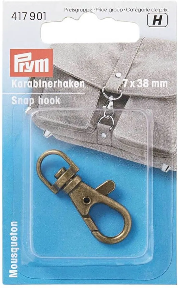Prym Karabijnhaak Oud Messing 7/38mm