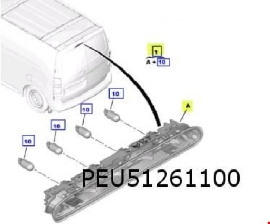Toyota 3e Remlicht 9811325980 - o.a. Peugeot Expert/Proace - afbeelding 2 van 2