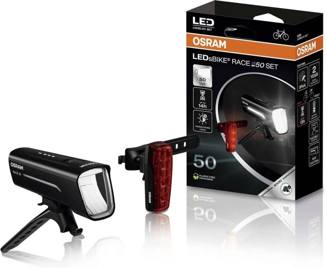 Osram Race 50 Set Fietsverlichting - 50lx - Zwart
