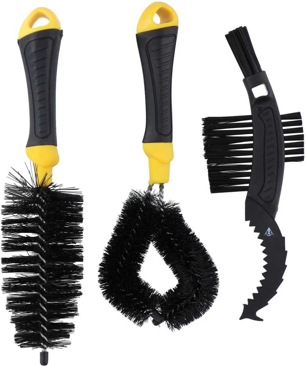 Dunlop Fietsonderhoudsset Reinigingsborstels 3 Stuks - Zwart/Grijs
