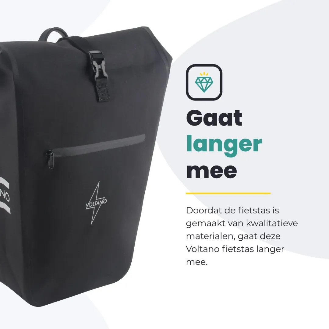 Voltano Luxe E-bike Fietstas 28L - Zwart - Laptopvak