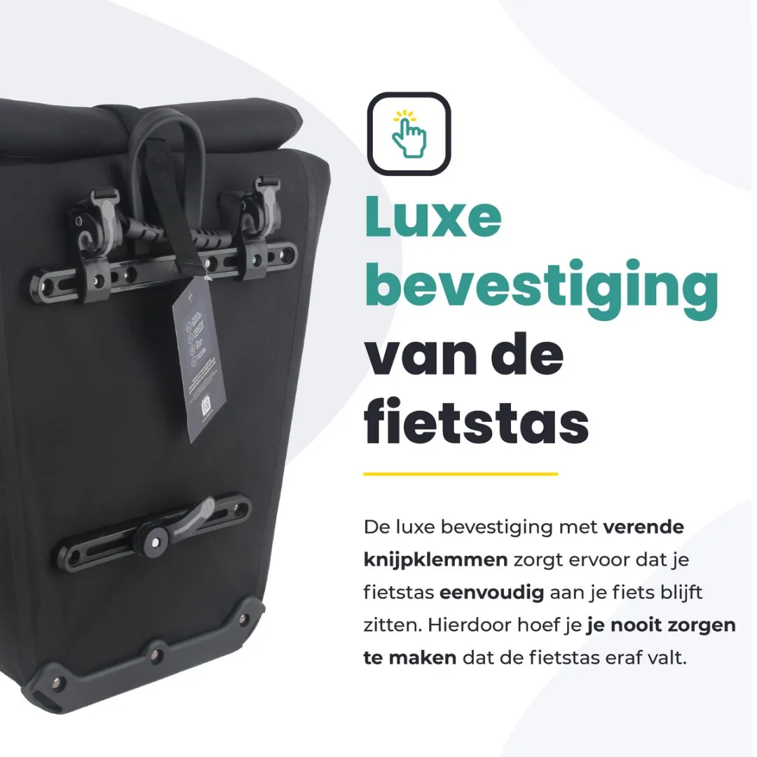 Voltano Luxe E-bike Fietstas 28L - Zwart - Laptopvak