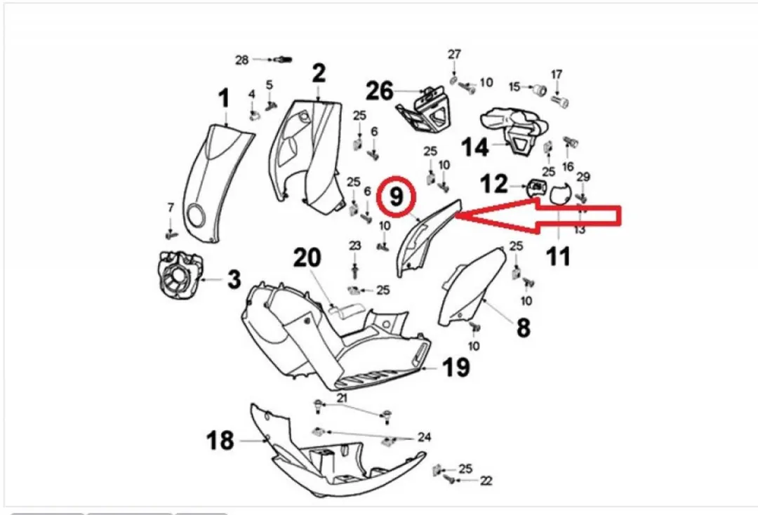 Peugeot 50 Ludix Snake Coque Achterzijde - Grijs - afbeelding 6 van 6