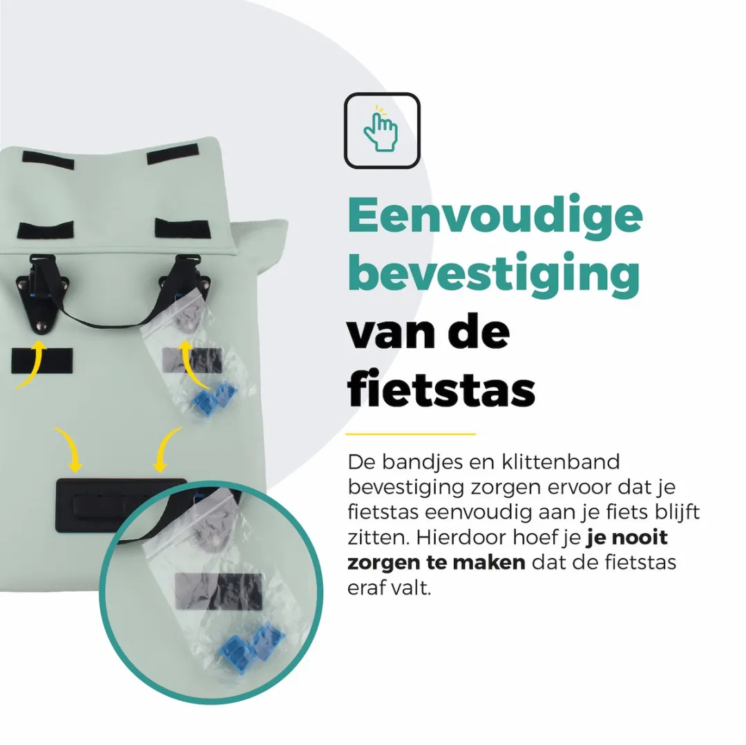 Voltano E-bike City Shopper Enkele Fietstas 22L - Mint Groen