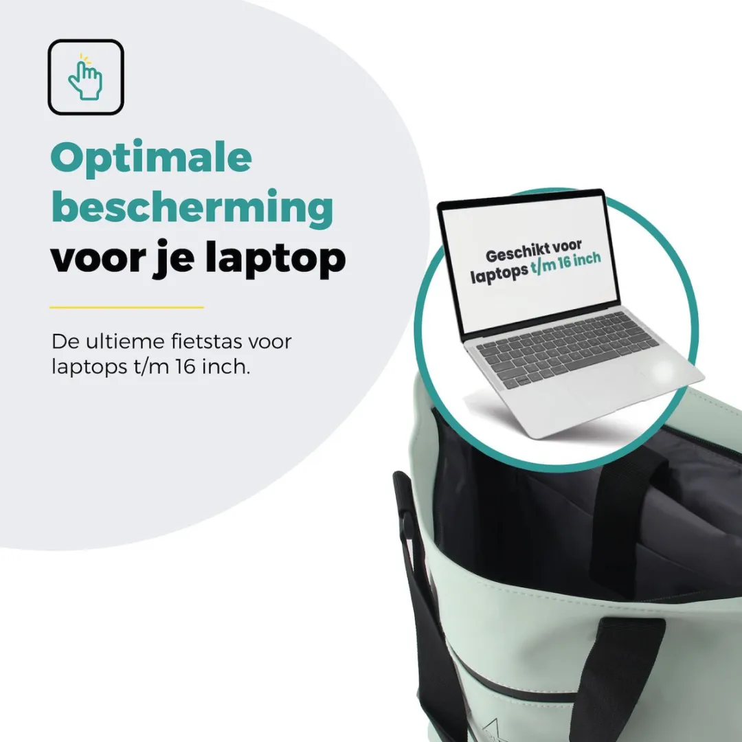 Voltano E-bike City Shopper Enkele Fietstas 22L - Mint Groen