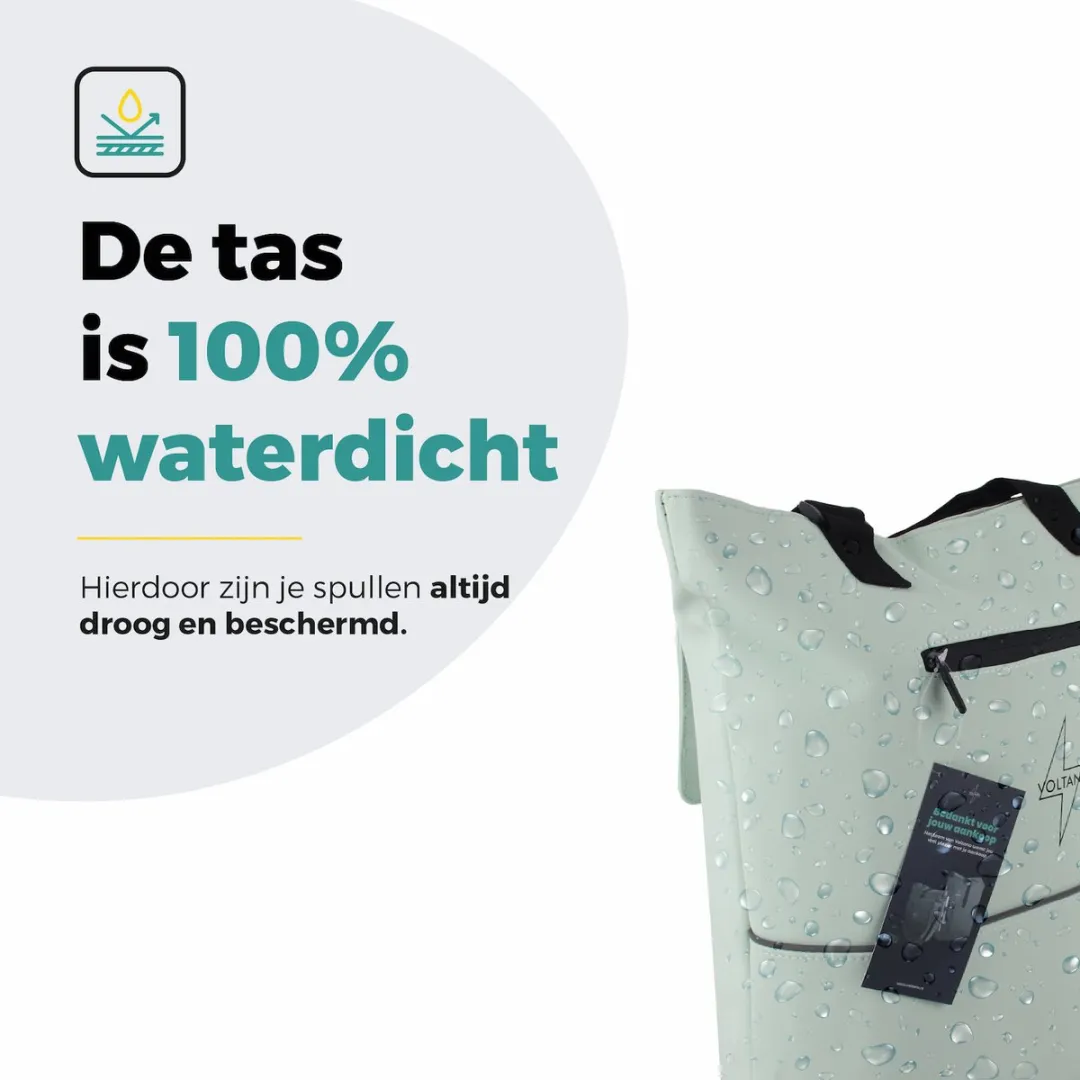 Voltano E-bike City Shopper Enkele Fietstas 22L - Mint Groen