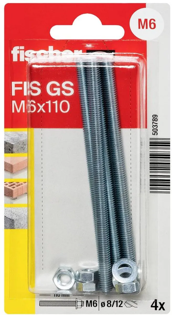 Fischer 503789 FIS GS M6 x 110 K NV Schroefanker 110 mm 8 mm 1 set(s)
