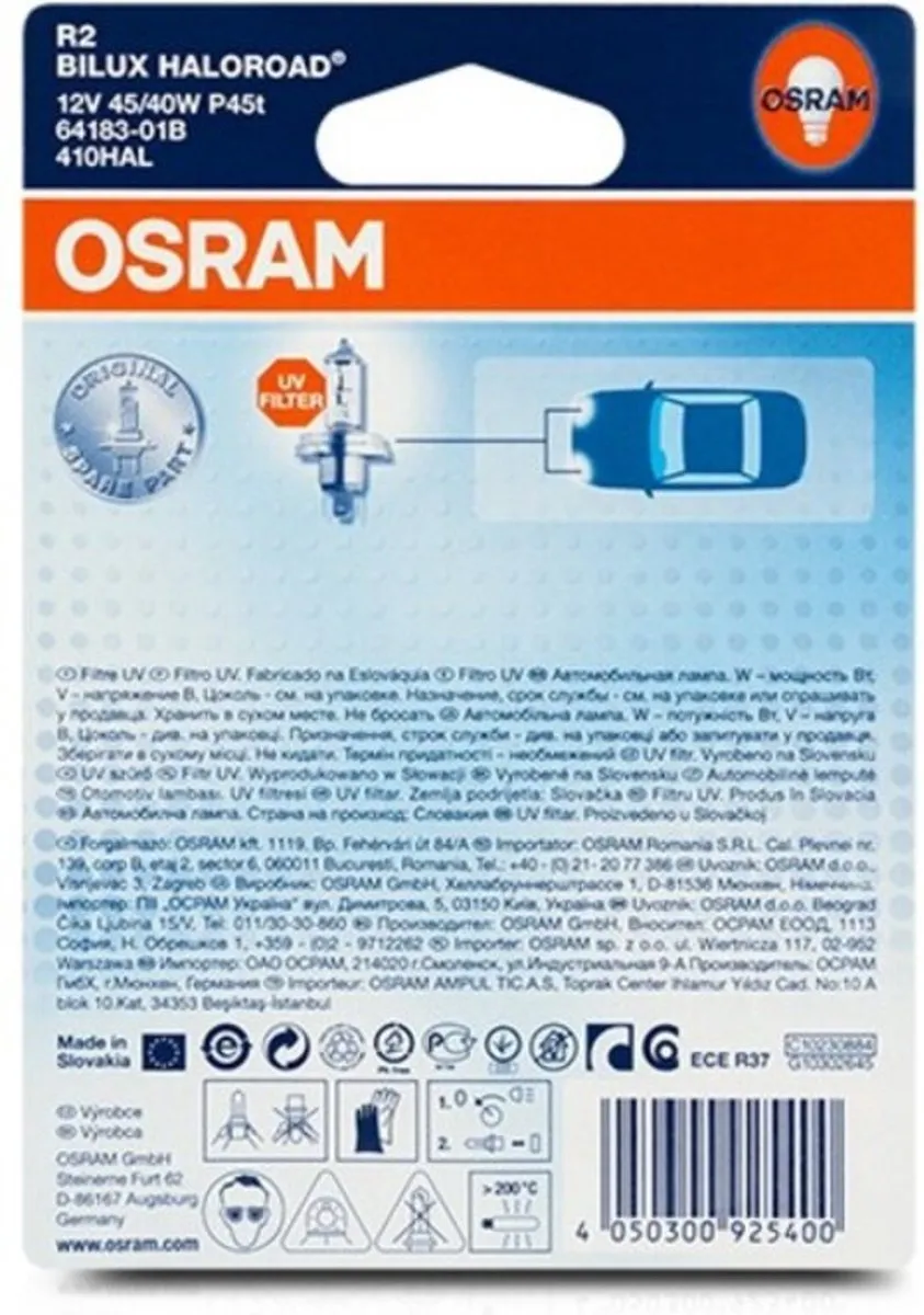 Osram H4 12V 45/40W Autolamp - Universeel