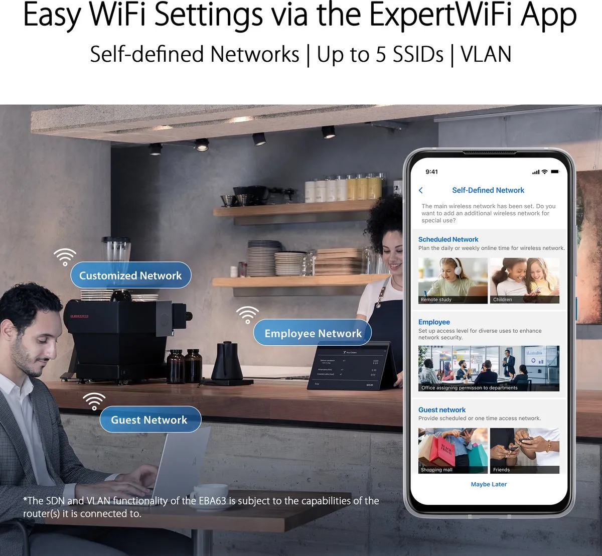 ASUS ExpertWiFi EBA63 Access Point - WiFi 6 AX3000 - PoE - Wit - afbeelding 6 van 6