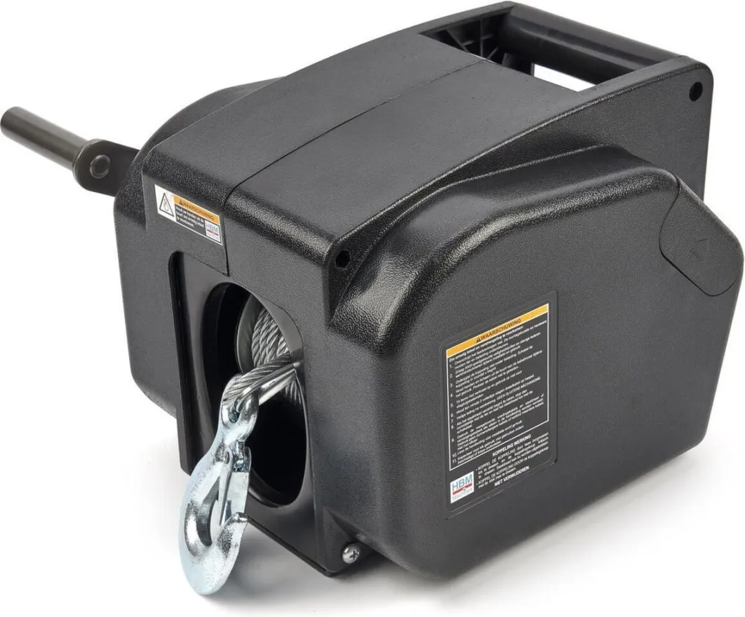 HBM Draagbare Elektrische Lier 12V 900kg - Zwart
