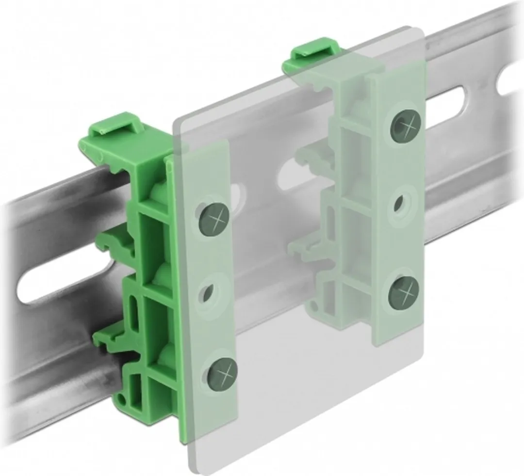 Delock DIN-railclip voor PCB - 4 Stuks Groen