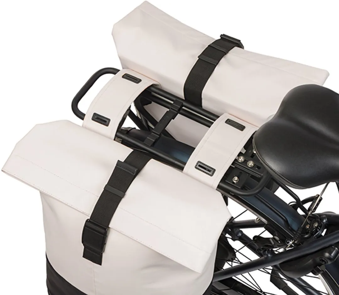 Basil Cove Dubbele Fietstas 32L - Waterafstotend - Wit/Zwart