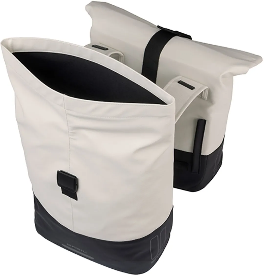 Basil Cove Dubbele Fietstas 32L - Waterafstotend - Wit/Zwart