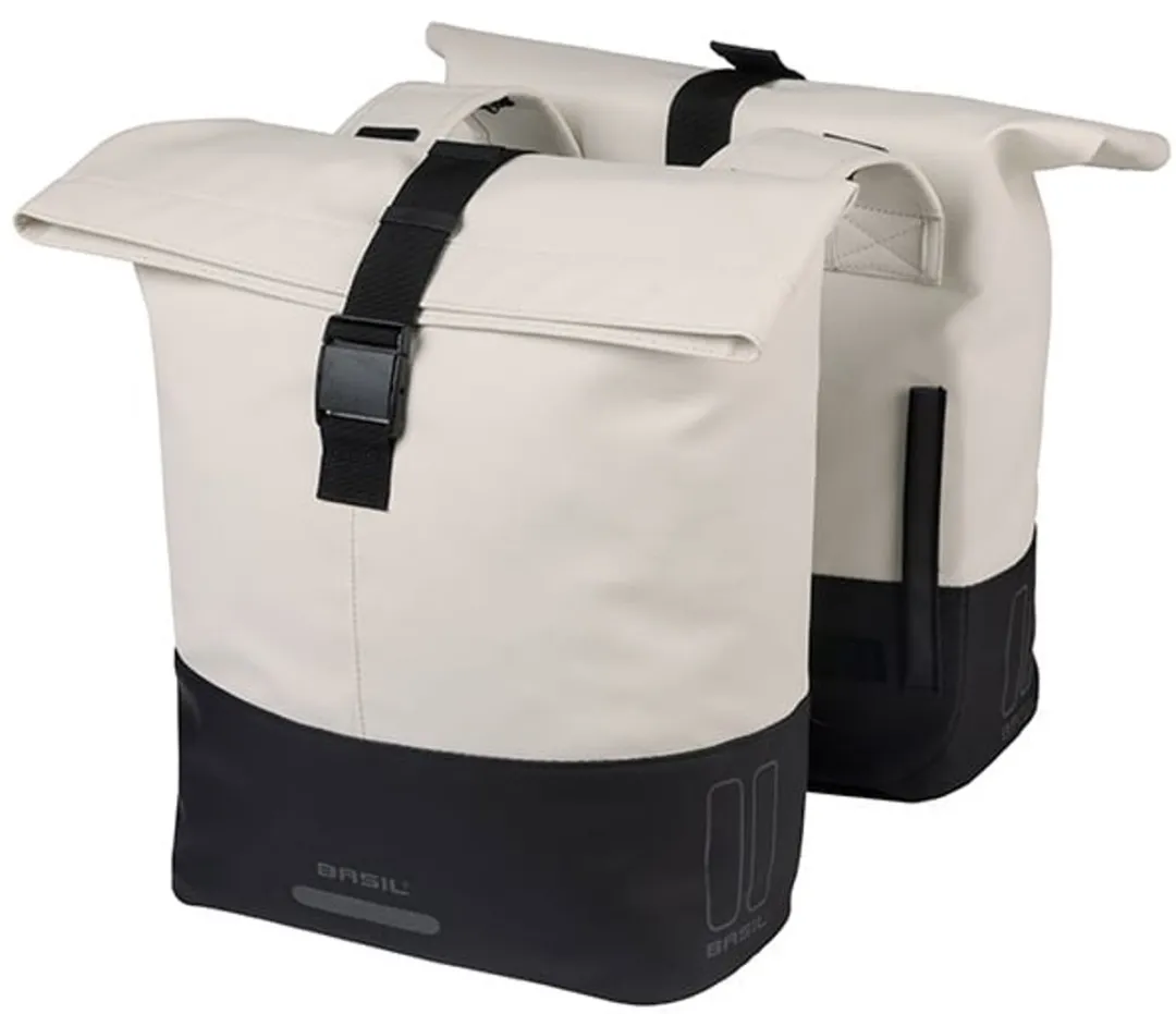 Basil Cove Dubbele Fietstas 32L - Waterafstotend - Wit/Zwart