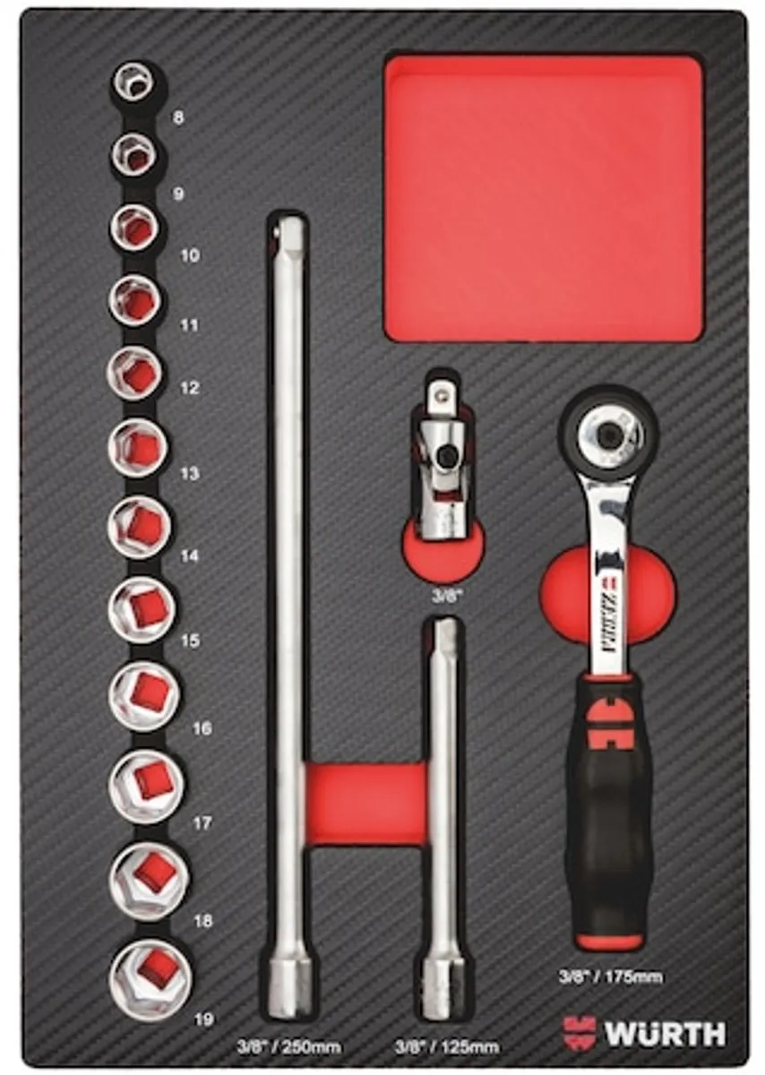 Würth Systeemassortiment 4.4.1 Dopsleutelset 3/8