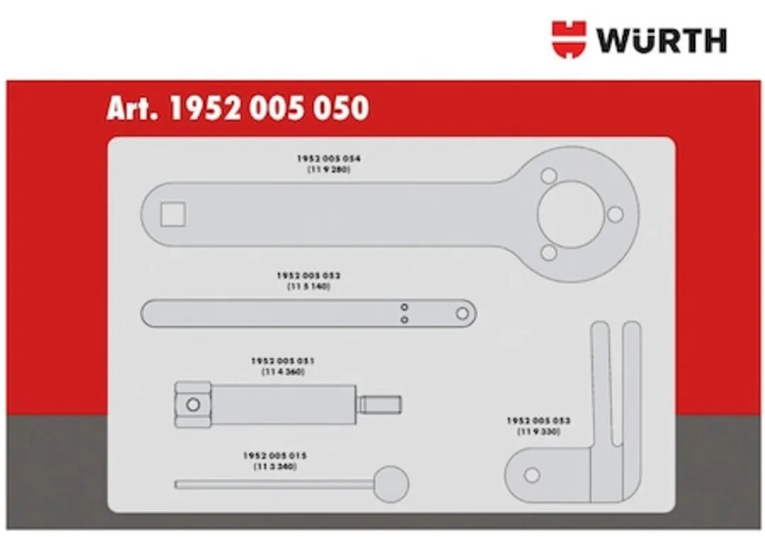 Würth Timinggereedschap Set 5-delig - 380mm - o.a. BMW/Mini/PSA