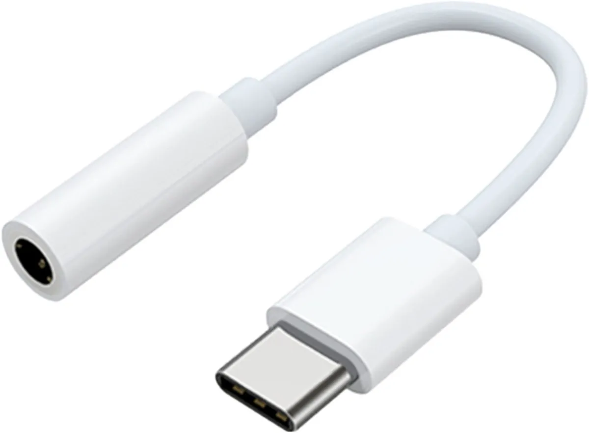 Mobeen Designed for Samsung USB-C naar 3.5mm Kabel, Audio Jack Adapter, USB-C naar Jack, Koptelefoon Audio Kabel, Geschikt voor Samsung en Android, Wit