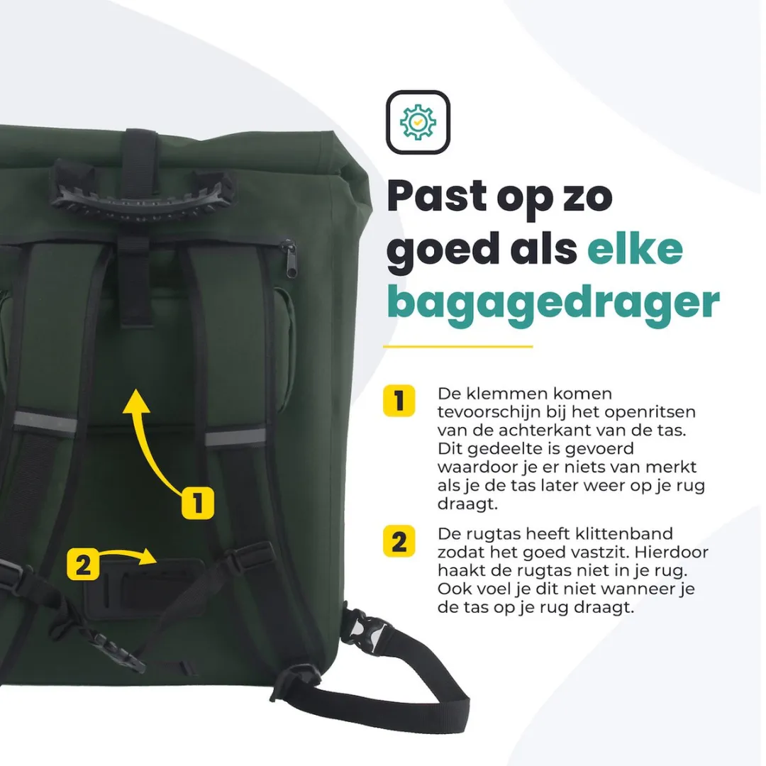 Voltano Luxe E-bike Rugtas 28L - Olijf Groen