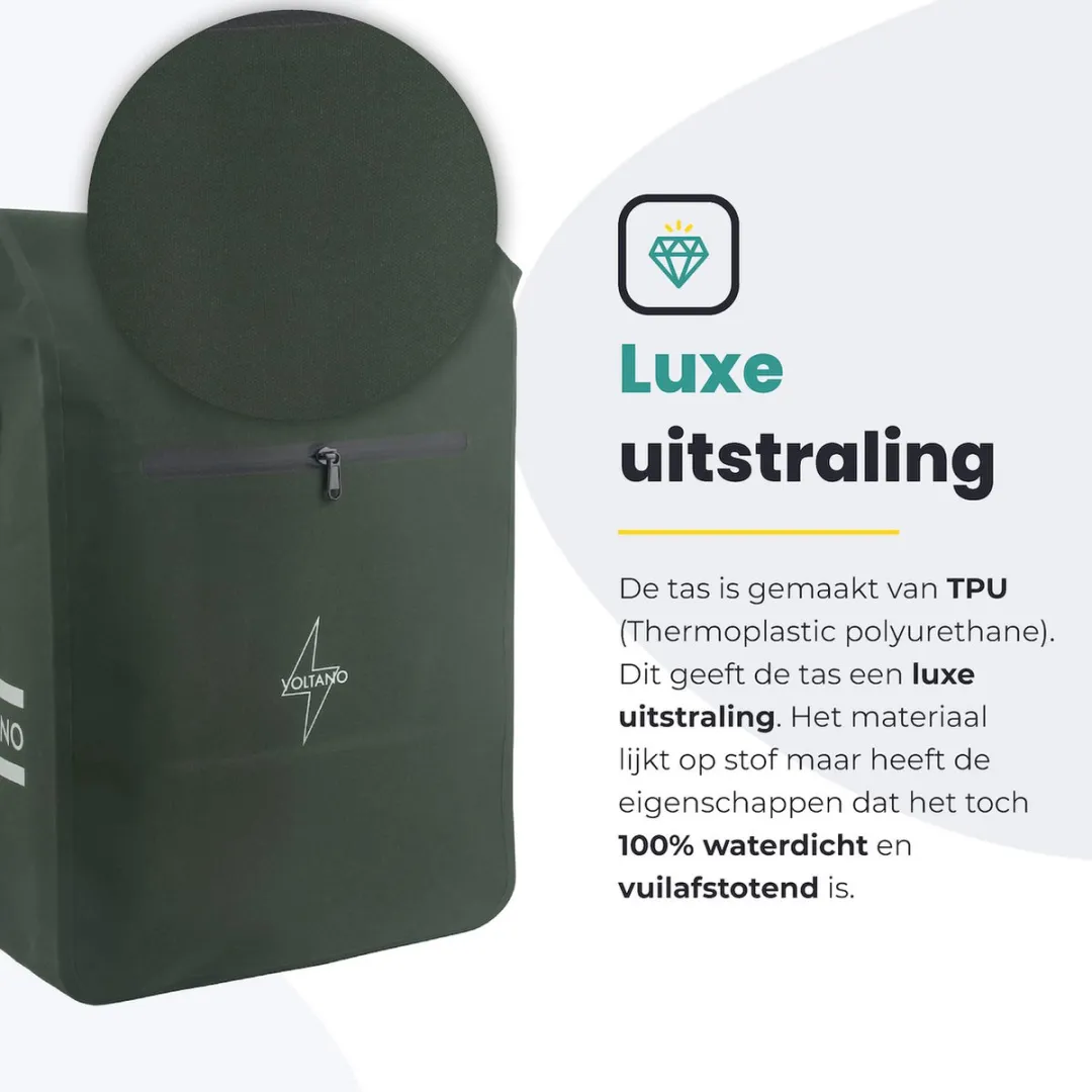 Voltano Luxe E-bike Rugtas 28L - Olijf Groen