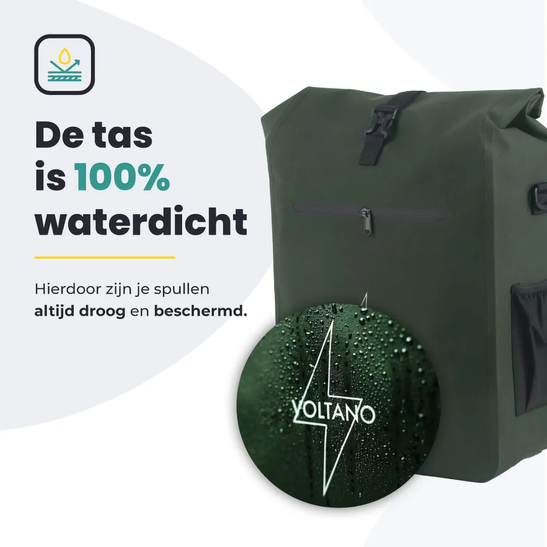 Voltano Luxe E-bike Rugtas 28L - Olijf Groen