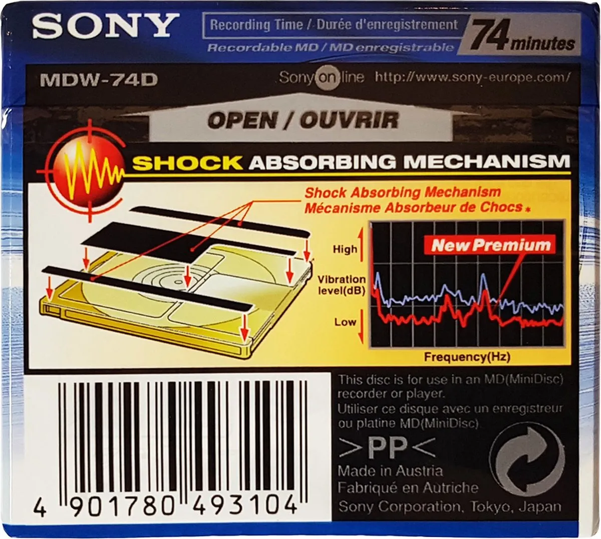 Sony MDW-74D MiniDisc 74 minuten - Opneembaar