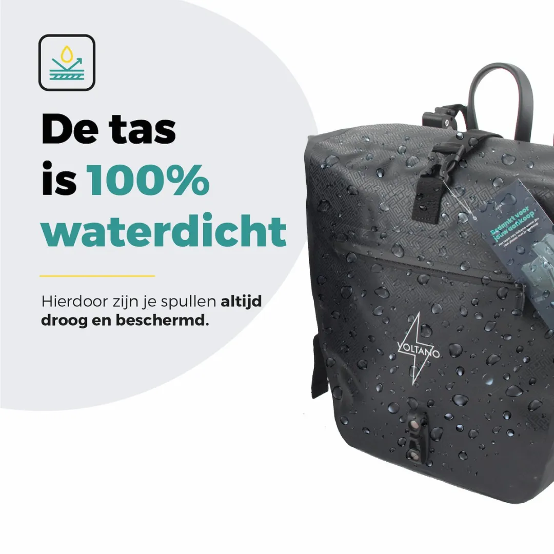 Voltano Enkele Fietstas Set E-bike 46L - Zwart