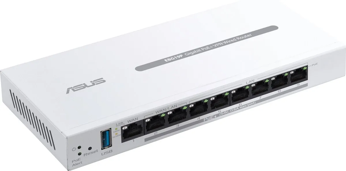 ASUS ExpertWiFi EBG19P Router - 12x Gigabit LAN, 3x WAN, USB 3.0