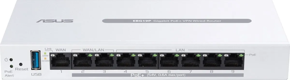 ASUS ExpertWiFi EBG19P Router - 12x Gigabit LAN, 3x WAN, USB 3.0